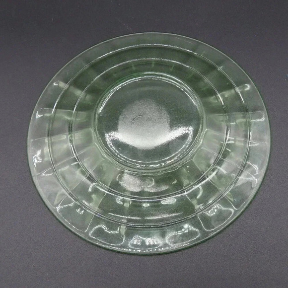 Vintage Hocking Block Optic Sandwich Plate Green Depression 1929-33 - Picture 4 of 4